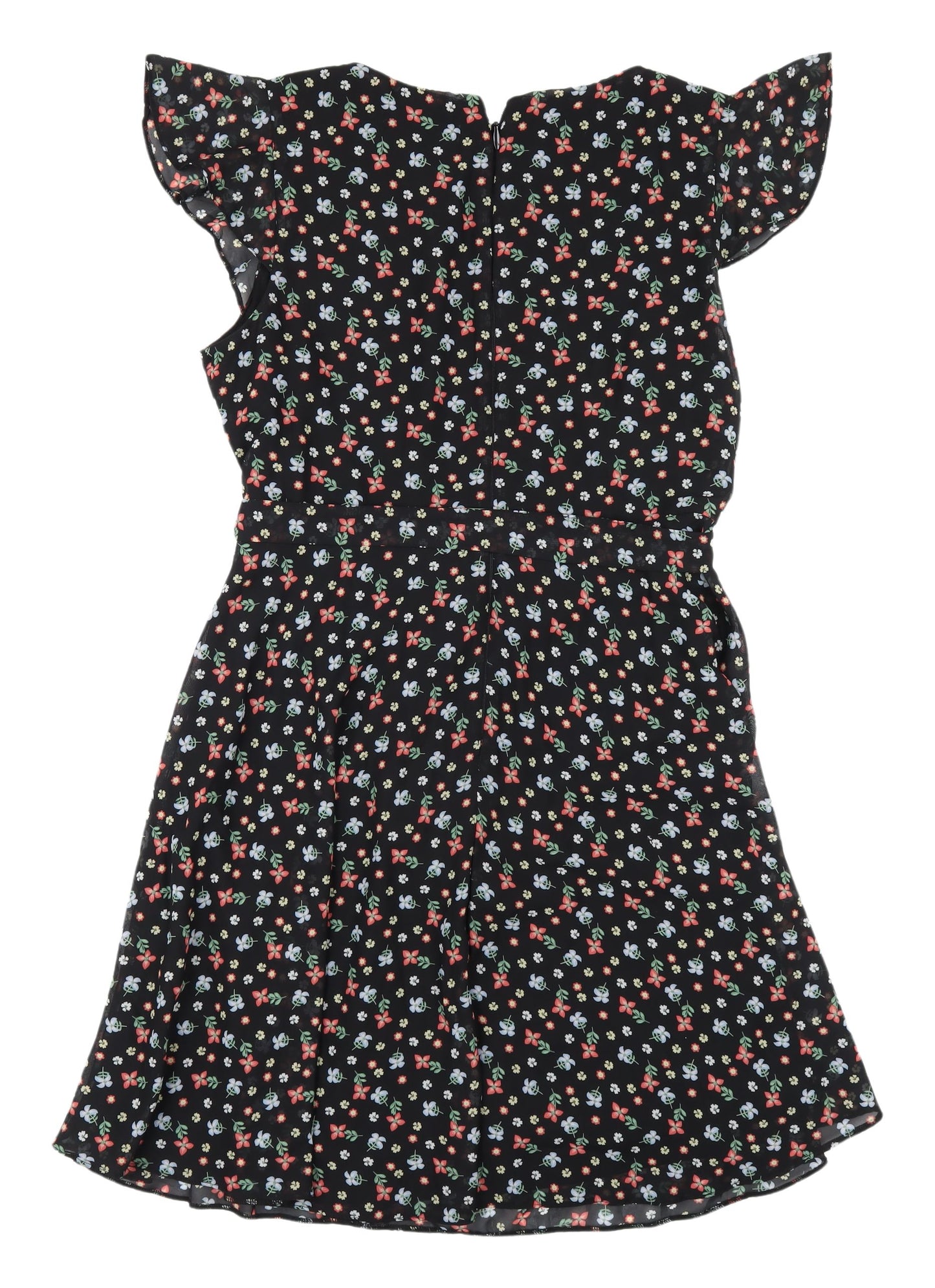 Dorothy Perkins Women's Black Floral Dress Size 16