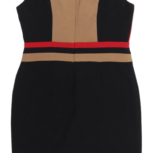 Debenhams Women's Red Black Beige Sheath Dress Size 14