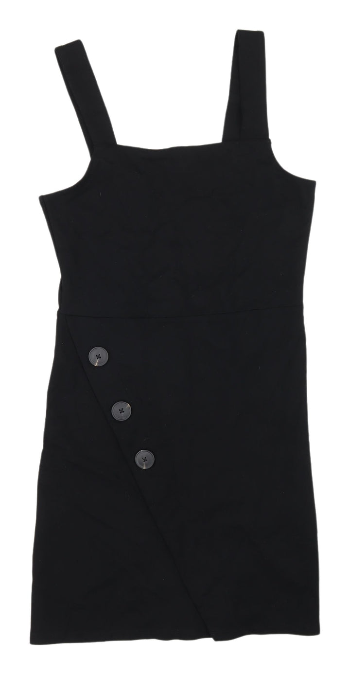 River Island Women's Black Pinafore Dress Size 10