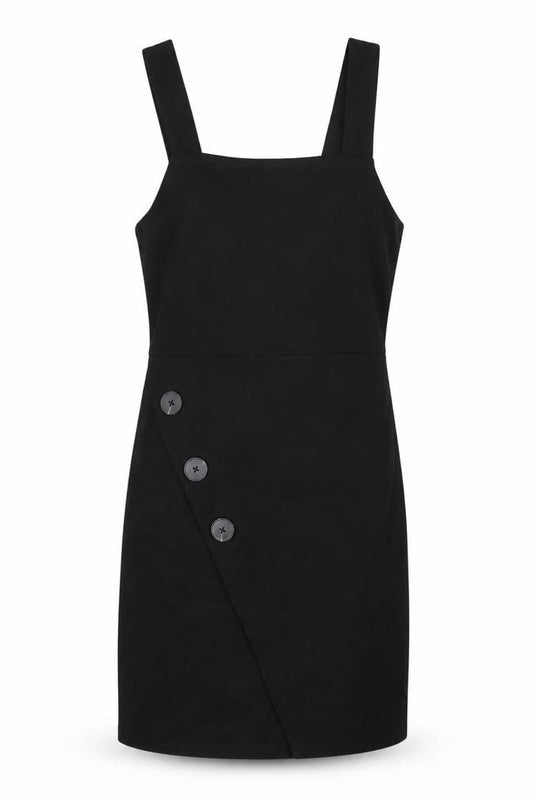 Front view of River Island Women's Black Pinafore Dress, size 10