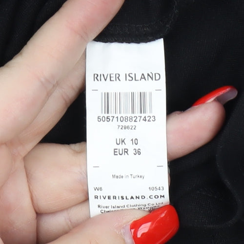 River Island Women's Black Pinafore Dress Size 10