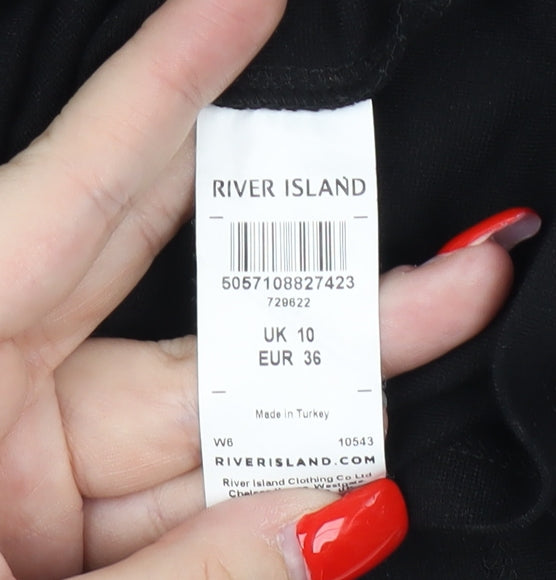 River Island Women's Black Pinafore Dress Size 10