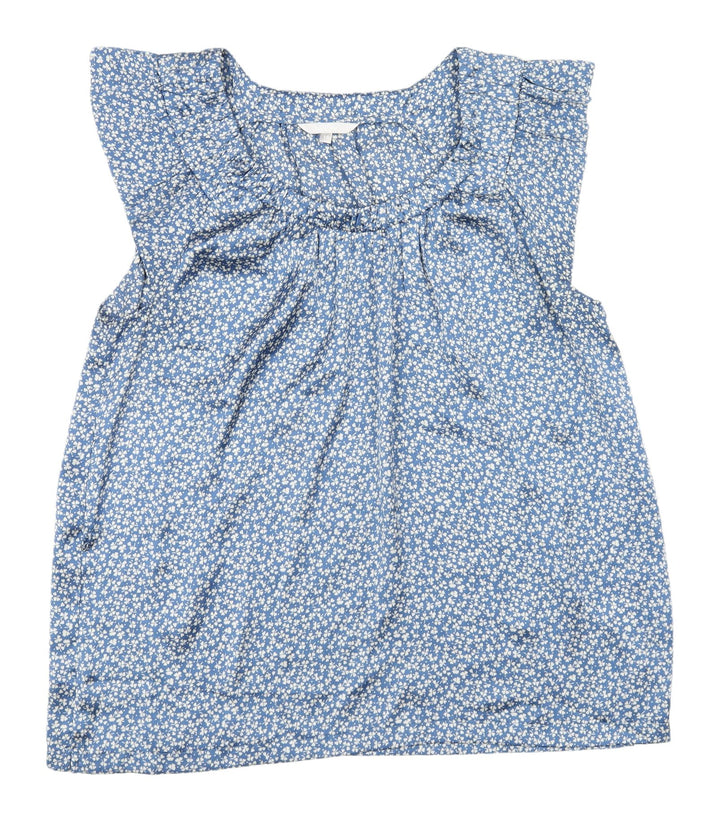 Jayland Women's Blue Floral Sleeveless Blouse, Size 1