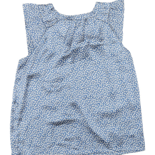 Jayland Women's Blue Floral Sleeveless Blouse, Size 1