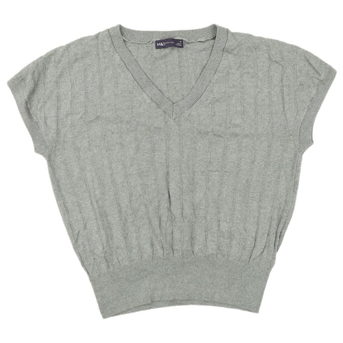 Marks & Spencer Women's Green V-Neck Pullover Jumper