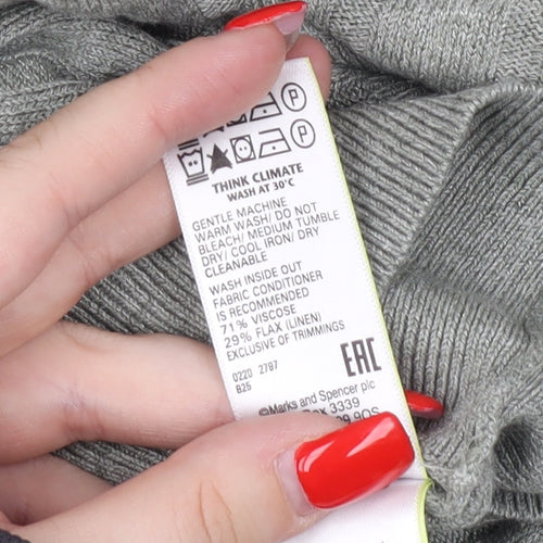 Marks & Spencer Women's Green V-Neck Pullover Jumper