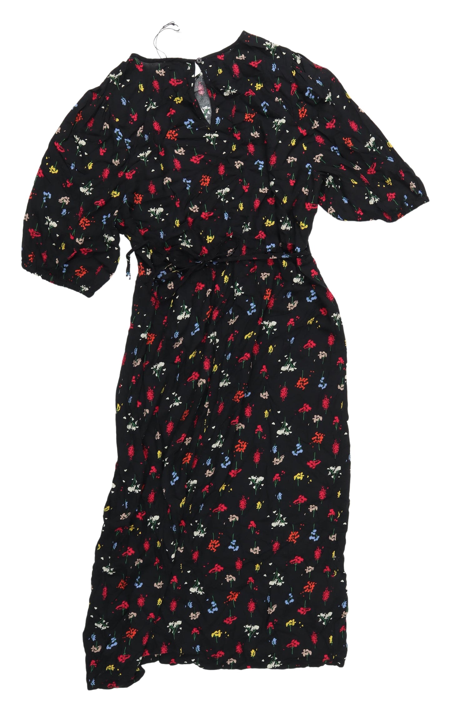 John Lewis Floral Midi A-Line Dress 3/4 Sleeve