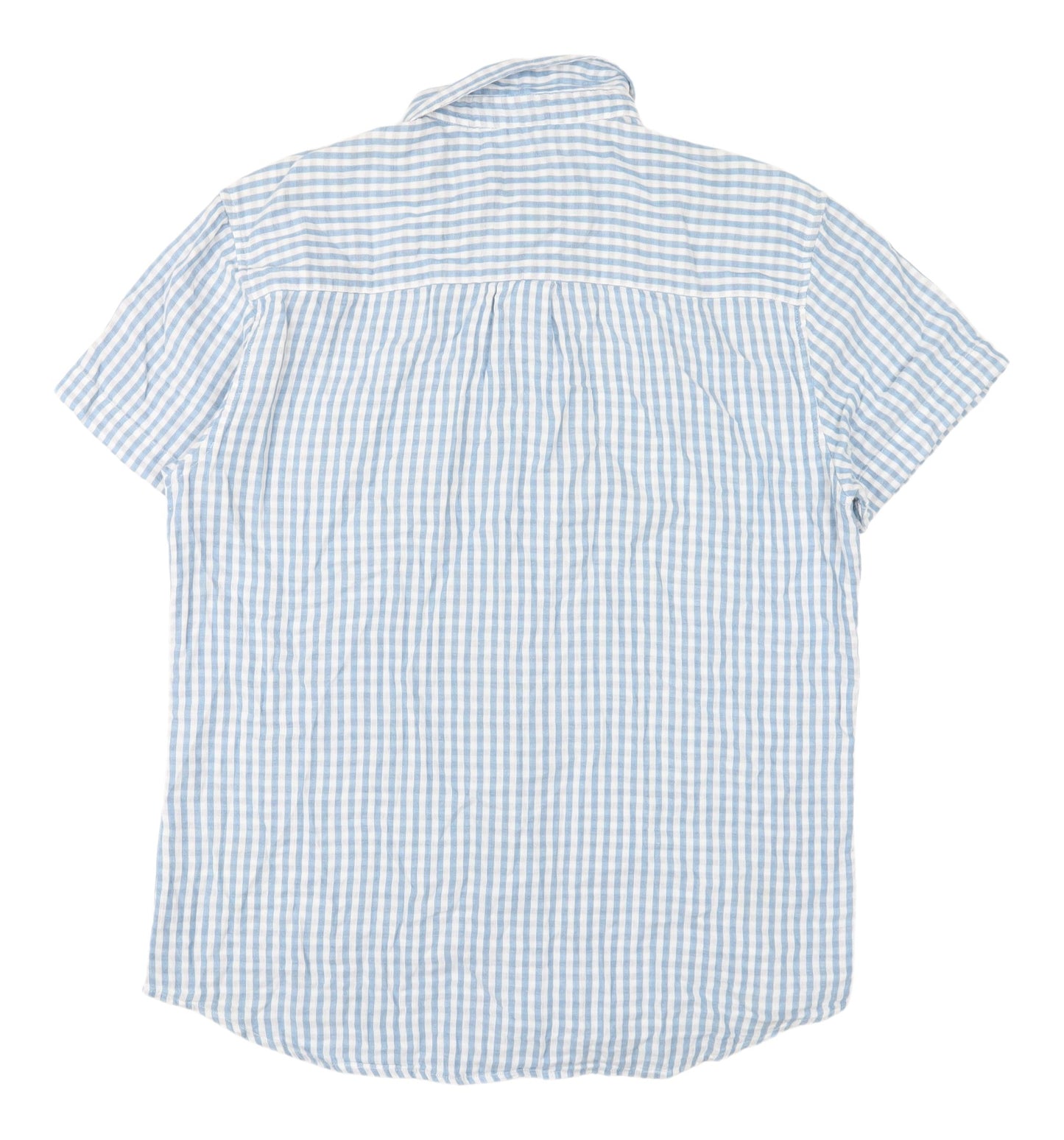 Wrangler Men's Blue Short Sleeve Check Shirt L