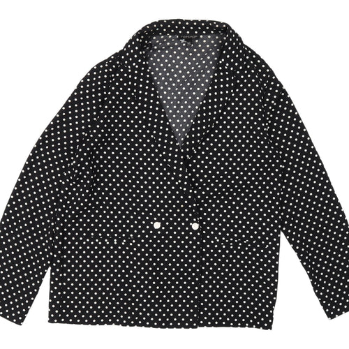 Topshop Women's Black Polka Dot Jacket Size 10