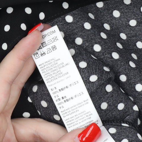 Topshop Women's Black Polka Dot Jacket Size 10