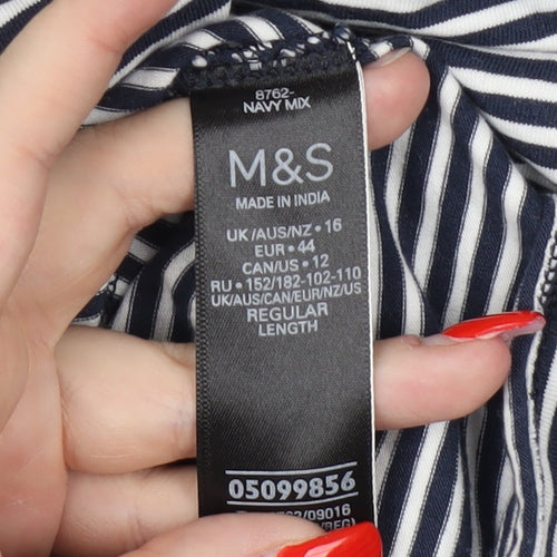 Marks & Spencer Women's Striped T-Shirt, Size 16