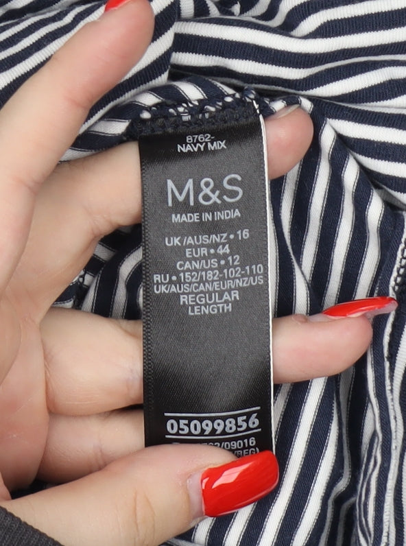 Marks & Spencer Women's Striped T-Shirt, Size 16