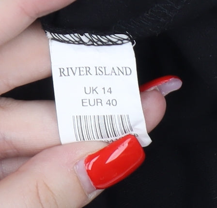 River Island Women's Black Bodycon Dress Size 14