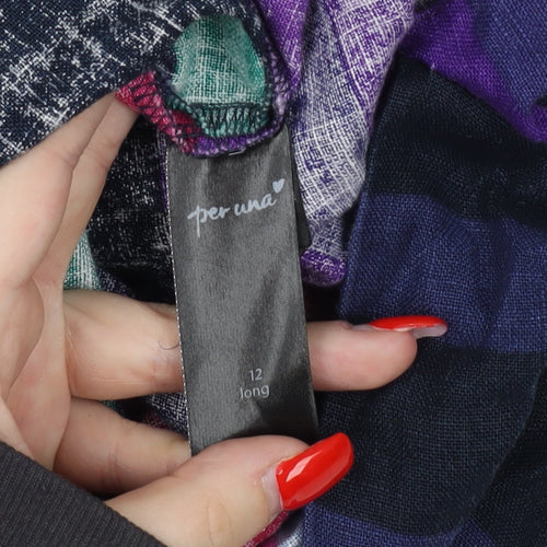 Per Una Multicoloured Women's Long Shift Dress, Size 12