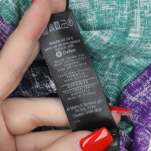Per Una Multicoloured Women's Long Shift Dress, Size 12