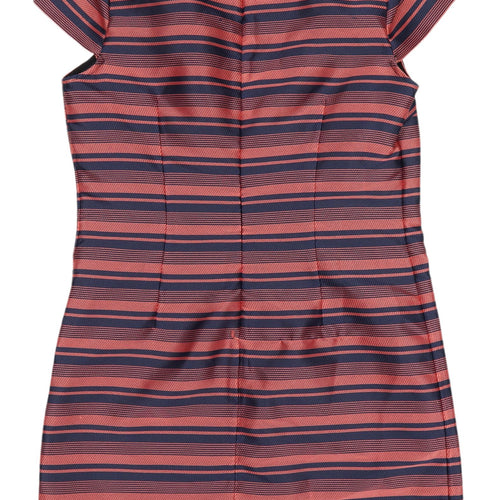 Next Women's Multicoloured Striped Shift Dress Size 12
