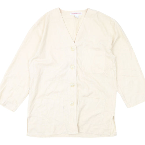 The Limited Womens Beige Silk Blouse, Size S, Button Accents