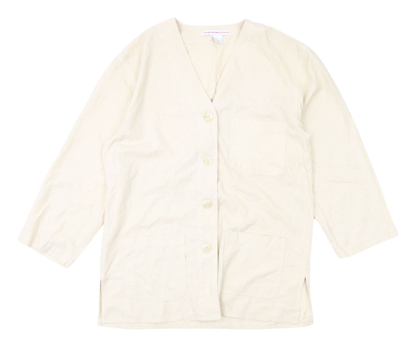 The Limited Womens Beige Silk Blouse, Size S, Button Accents