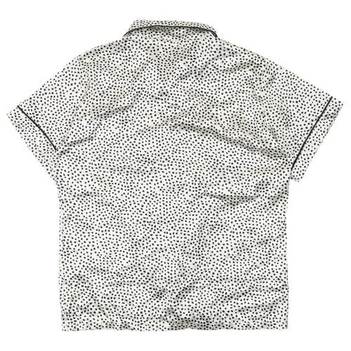 Night Women's White Polka Dot Pyjama Top Size 12