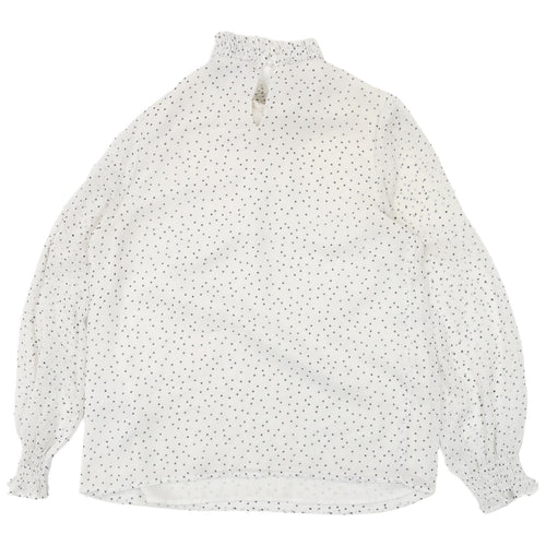 New Look Women’s White Polka Dot Blouse, Size 8
