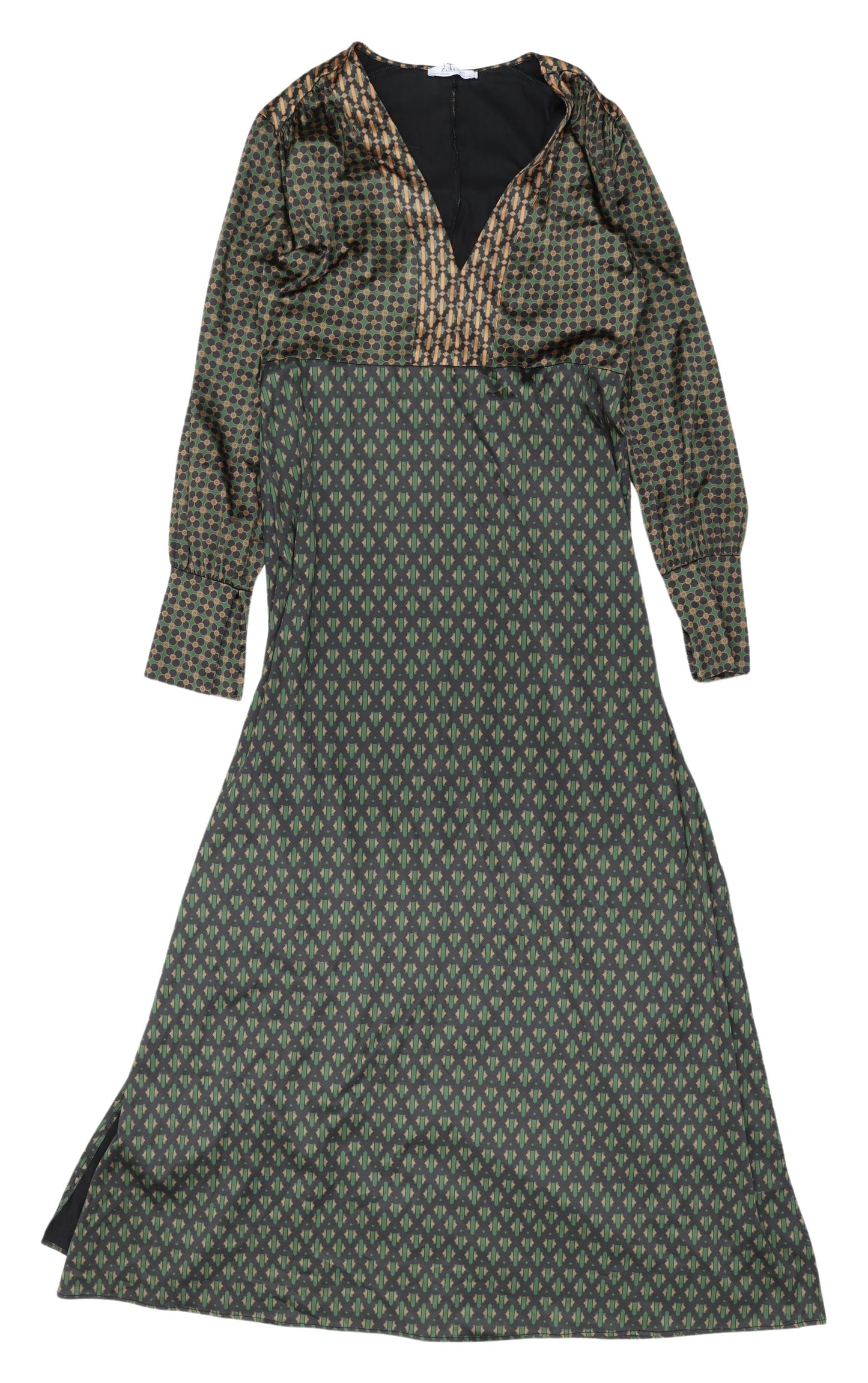 Zara Women's Multicoloured V-Neck A-Line Dress