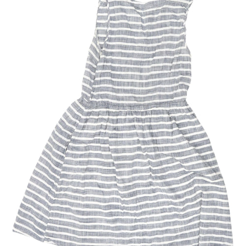 Gap Women's Grey Striped Shirt Dress Size 12