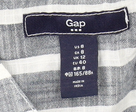 Gap Women's Grey Striped Shirt Dress Size 12