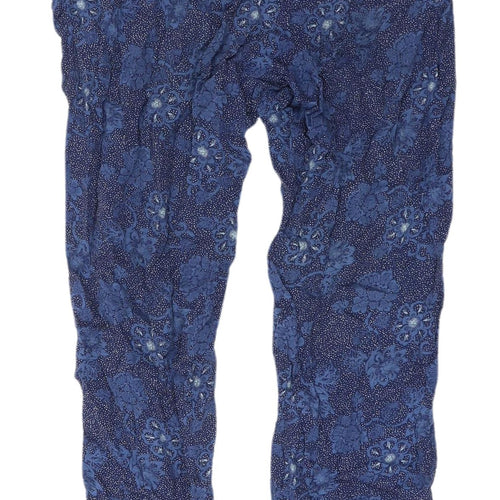 AND/OR Women's Blue Floral Jogger Trousers Size 10