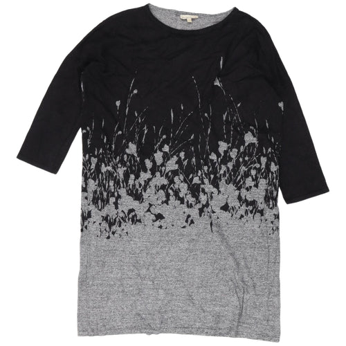 Phase Eight Women's Black Grey Floral Shift Dress Size 6