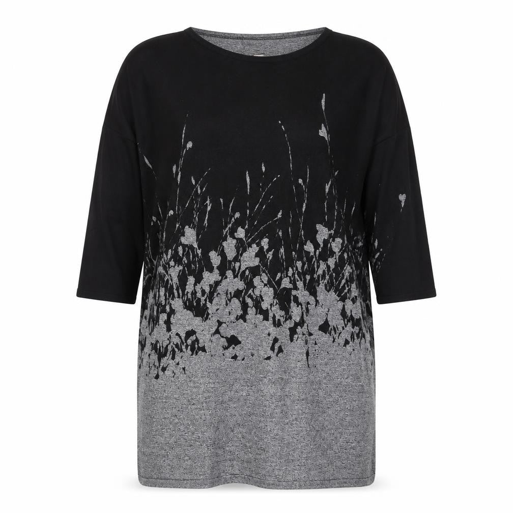 Front view of Phase Eight Women's Black Grey Floral Shift Dress, size 6