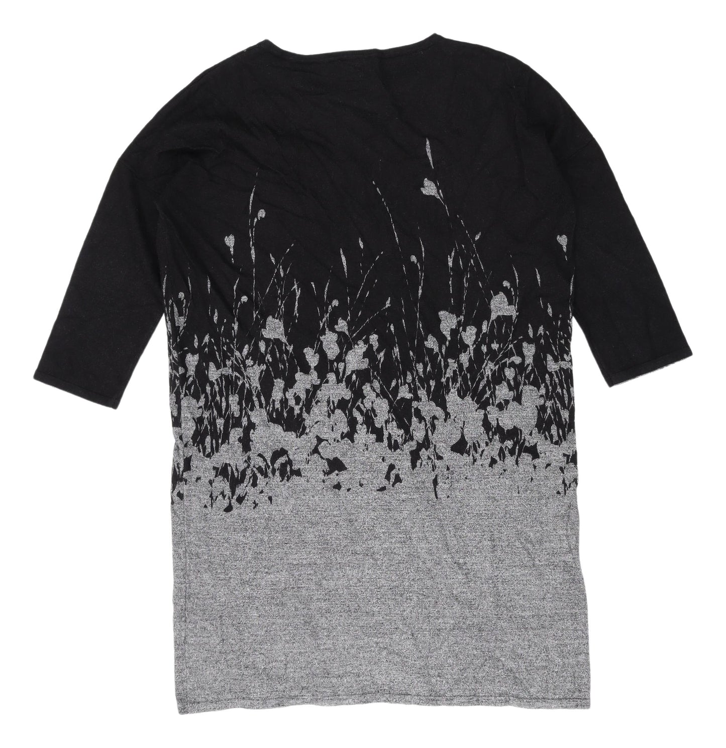 Phase Eight Women's Black Grey Floral Shift Dress Size 6