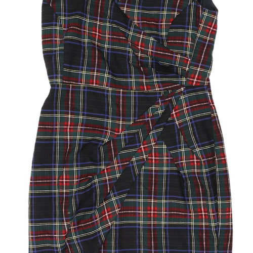 Warehouse Women's Plaid Sheath Dress - UK 14, Multicoloured