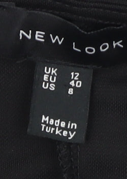 New Look Black Cropped Blouse V-Neck Flared Sleeve