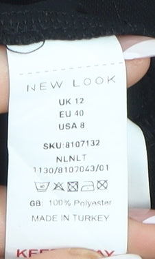 New Look Black Cropped Blouse V-Neck Flared Sleeve