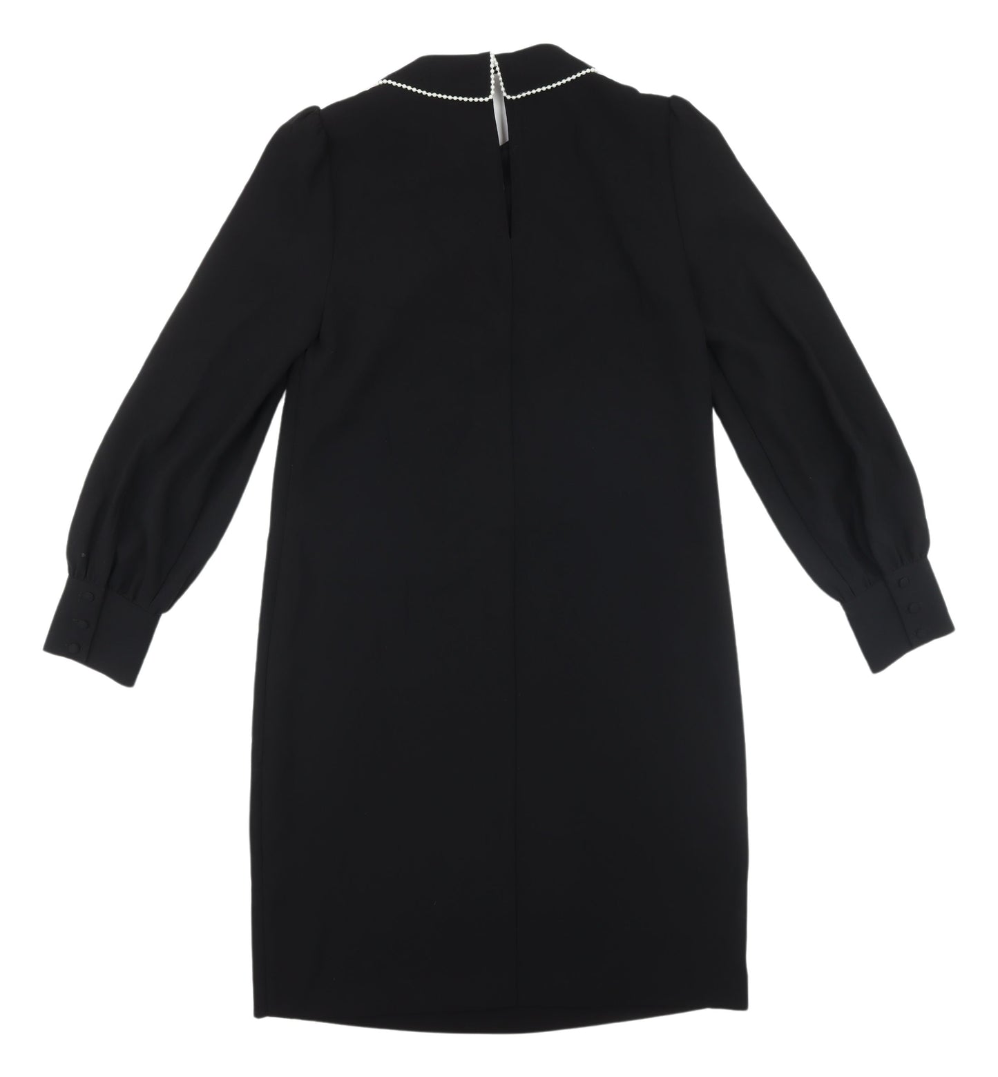 Marks and Spencer Black Puff Sleeve Shift Dress - Size 8
