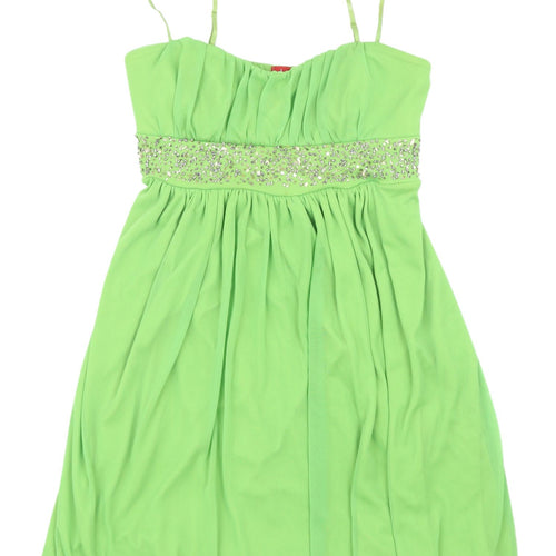 Ruby Rox Women's Green Dress, Size S, Beaded, Sleeveless