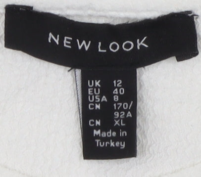 New Look Women’s White Crew Neck T-Shirt Size 12