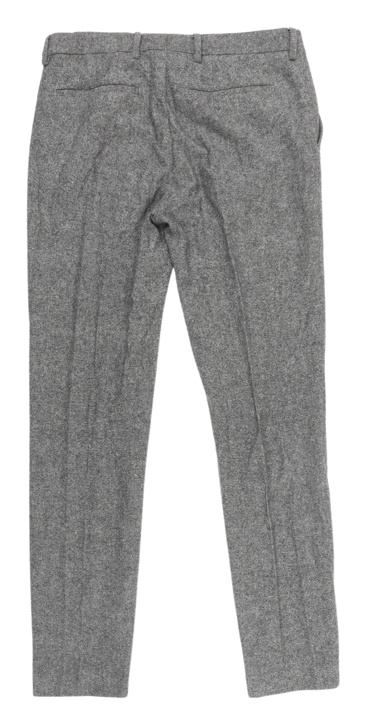 Topman Grey Herringbone Dress Pants, Size 32, Men's Formal