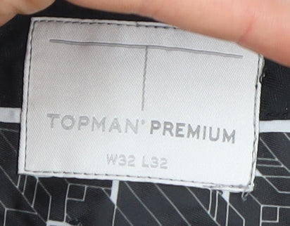 Topman Grey Herringbone Dress Pants, Size 32, Men's Formal