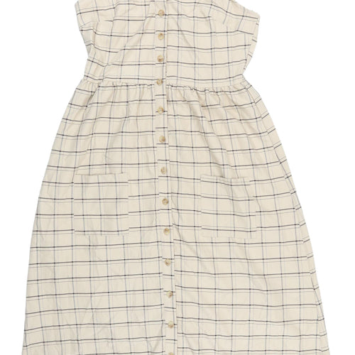 Daisy Street Beige Check Midi Sundress UK 10