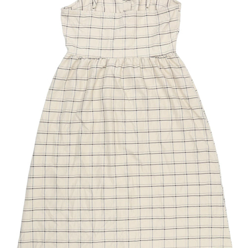 Daisy Street Beige Check Midi Sundress UK 10