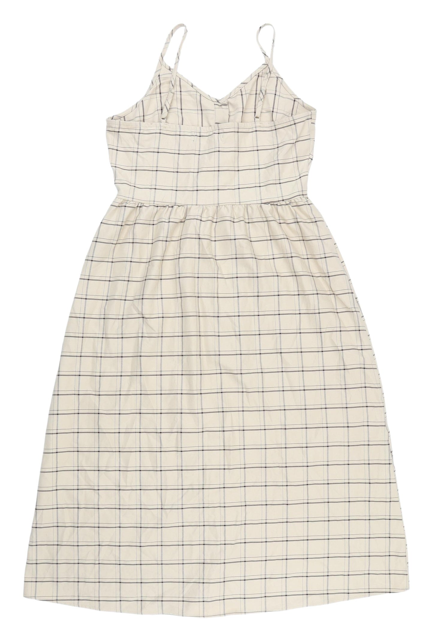 Daisy Street Beige Check Midi Sundress UK 10