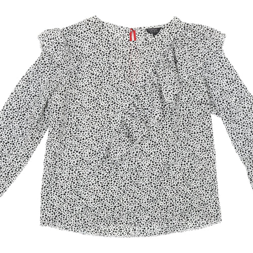 Topshop Women's Black Animal Print Blouse Size 10