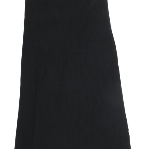 H&M Women's Black V-Neck Midi Slip Dress Size 12