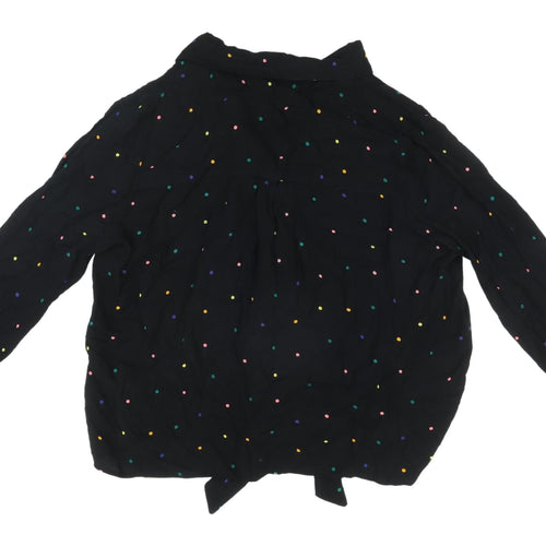 Dorothy Perkins Black Polka Dot Button-Up Top Size 8