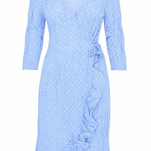 By Malene Birger Blue Polka Dot Wrap Dress Size 8