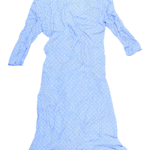 By Malene Birger Blue Polka Dot Wrap Dress Size 8