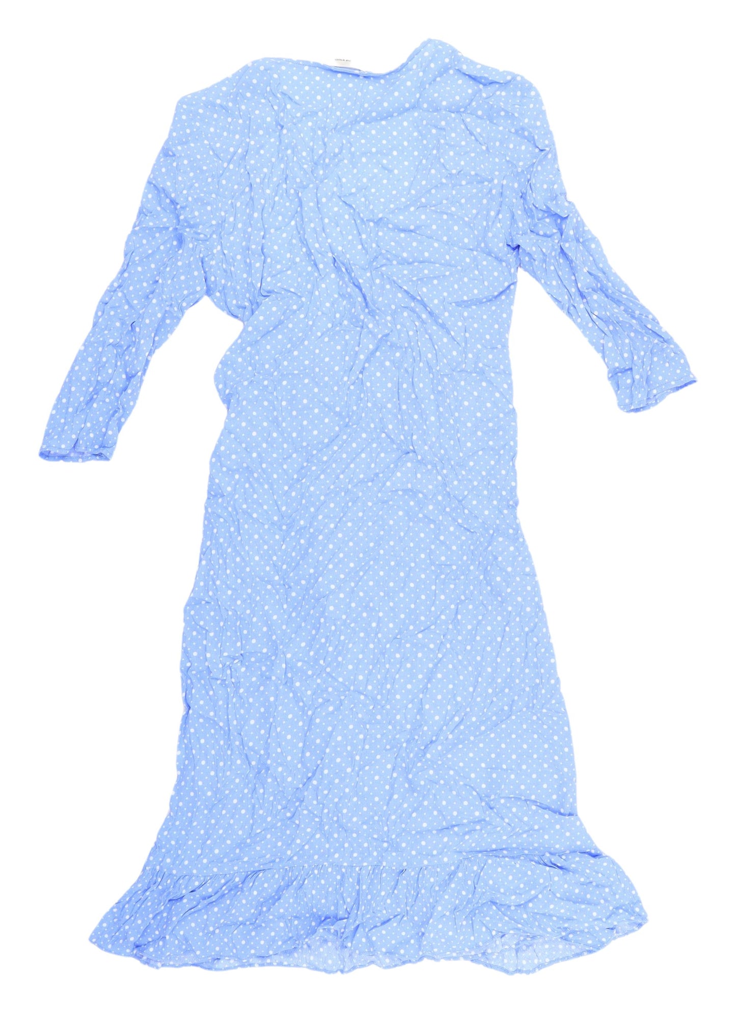 By Malene Birger Blue Polka Dot Wrap Dress Size 8