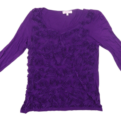 Marks and Spencer Womens Purple Ruffle Blouse Size 14