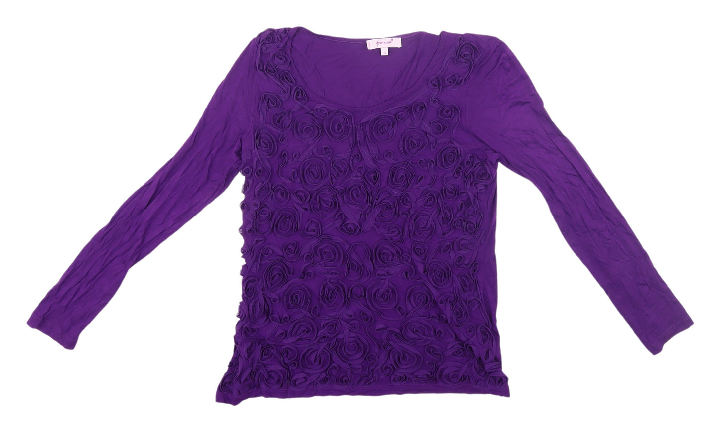 Marks and Spencer Womens Purple Ruffle Blouse Size 14